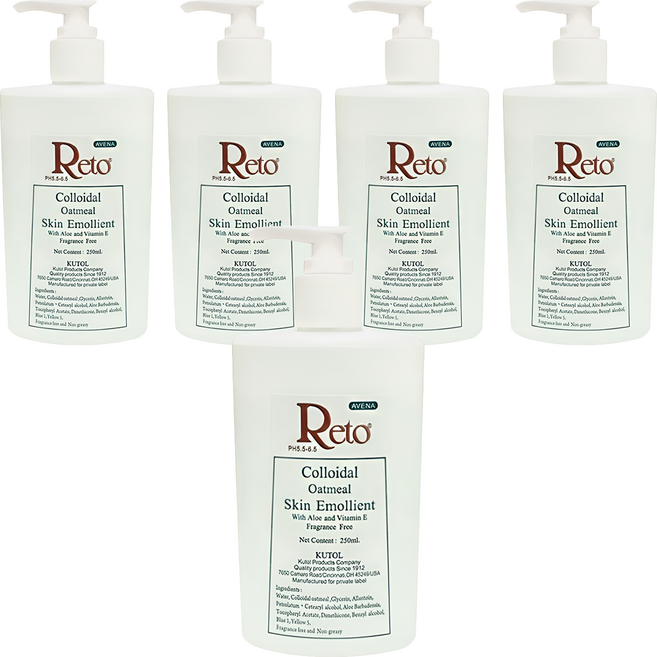 Reto 燕麥膠體皮膚滋潤劑 清爽型, 5瓶, 250ml