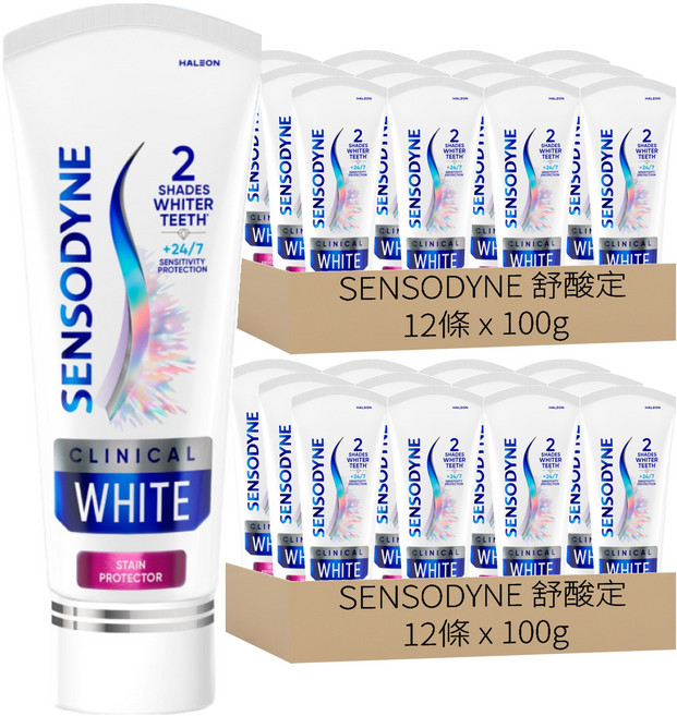 SENSODYNE 舒酸定 專研亮白抗敏牙膏, 100g, 24條