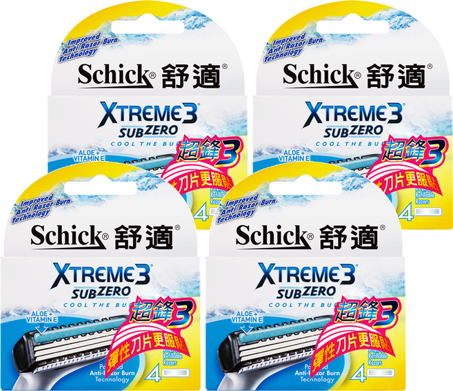 Schick 舒適牌 超鋒3刀片, 4入, 4盒