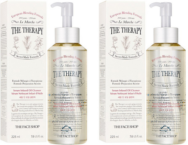 THE FACE SHOP 菲詩小舖 The Therapy 粉紅精粹油潔面乳, 225ml, 2個