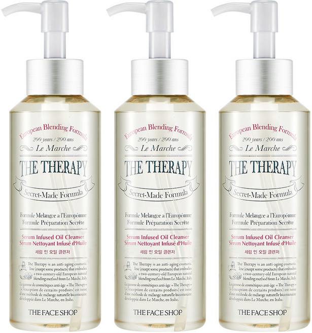 THE FACE SHOP 菲詩小舖 The Therapy 精華油潔膚油, 225ml, 3個