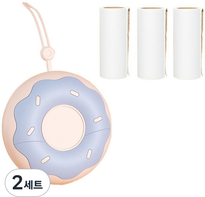 Cozywell 便攜式黏毛滾筒除毛除塵清潔器 主體紫色 + 補充包3入組, 2組