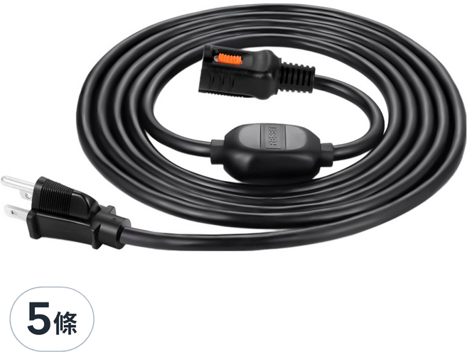 PowerSync 群加 一對一安全鎖中繼線 3孔, 5條