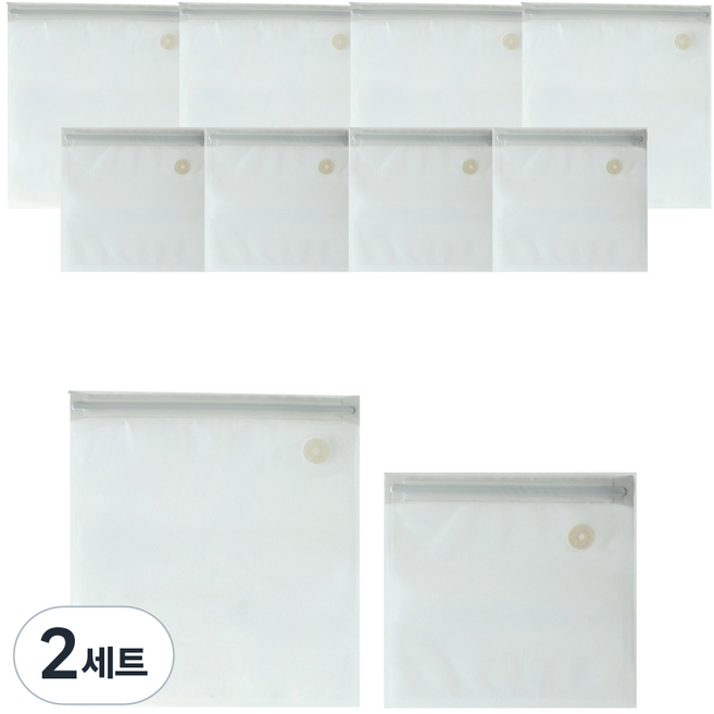 kamome kitchen 加厚可重複使用Zero Air真空夾鏈袋 S 5入 + M 5入 組, 混合, 2套