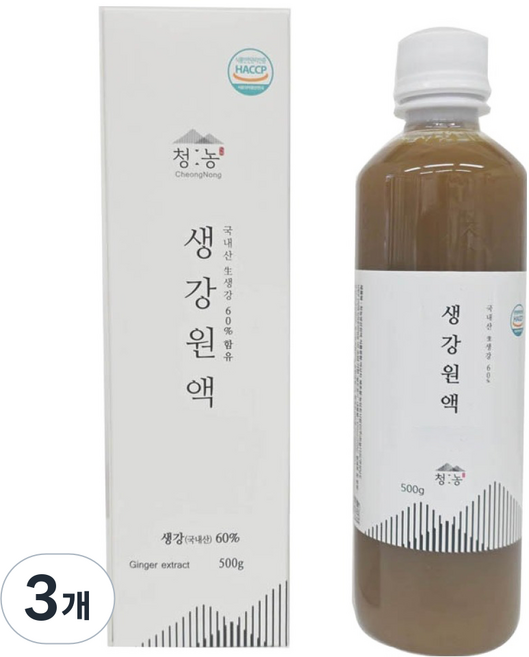CheongNong 生薑原液, 500g, 3個, 1入