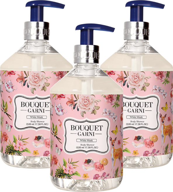BOUQUET GARNI 香氛沐浴乳 白麝香, 520ml, 3瓶