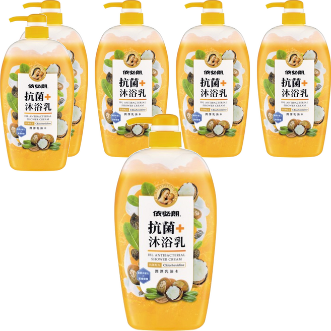 依必朗抗菌沐浴乳 潤澤乳油木, 1kg, 6瓶