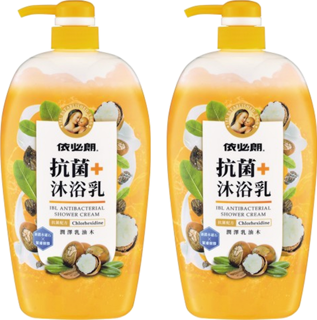 依必朗抗菌沐浴乳 潤澤乳油木, 1kg, 2瓶