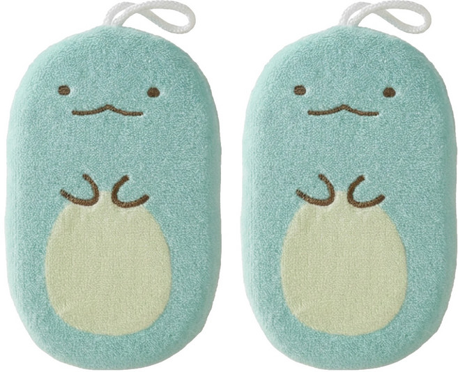 Sumikkogurashi 角落生物 沐浴海綿, 蜥蜴, 1入, 2個