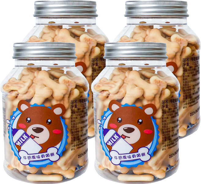 恩澤食品 牛奶風味骨頭餅, 140g, 4罐