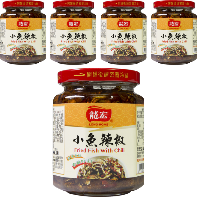 龍宏 小魚辣椒, 270g, 5罐