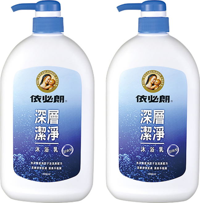 依必朗 深層潔淨沐浴乳, 1L, 2瓶