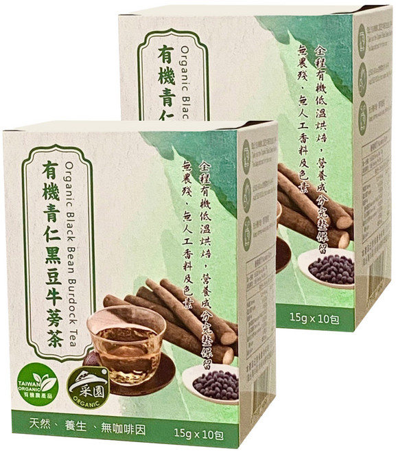 茂格生機 有機青仁黑豆牛蒡茶, 15g, 2盒, 10包