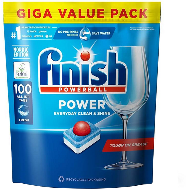 finish 洗碗機全效合一洗碗塊 100個, 1.7kg, 1包