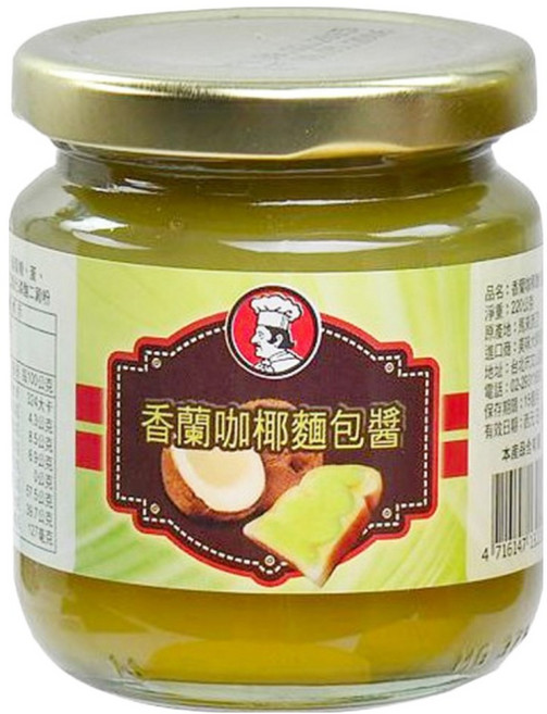 CHEF'S CHOICE 美味大師 香蘭咖椰麵包醬, 220g, 1罐