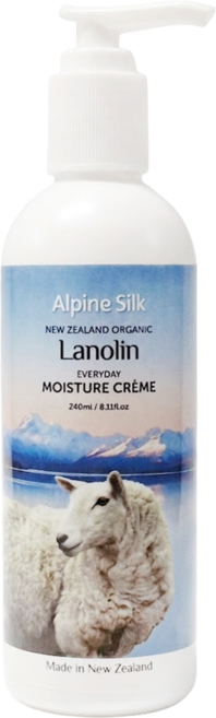 紐西蘭 Alpine Silk 有機綿羊油柔膚霜 按壓瓶, 240ml, 1瓶