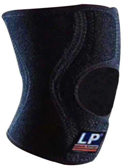 LP SUPPORT 高透氣側弧型護膝, 1個, 黑色