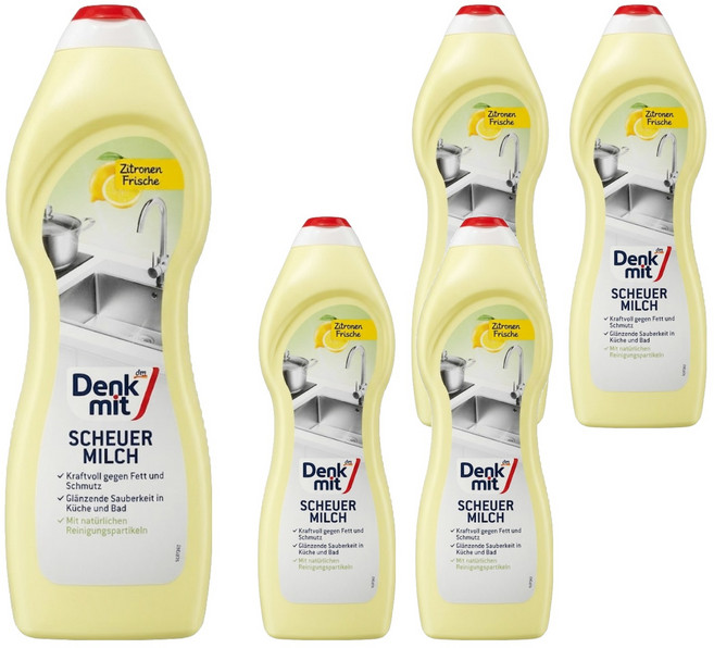 dm Denk mit SCHEUEMILCH FRISCHER ZITRUS-DUFT 廚房浴室萬用清潔劑, 750ml, 5瓶