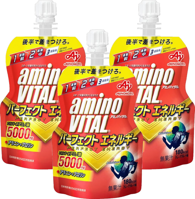 AJINOMOTO 味之素 aminoVITAL 胺基酸能量凍 紅色, 3包, 130g