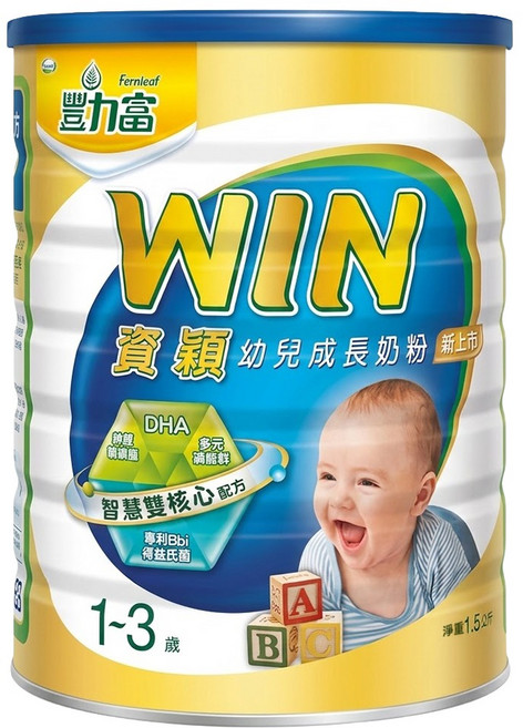 Fernleaf 豐力富 WIN 3號資穎幼兒成長奶粉 1~3歲, 1.5kg, 1罐