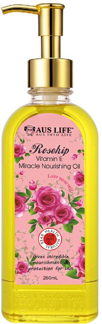 AUS LIFE 澳思萊 玫瑰維他命E神奇美膚油, 260ml, 1瓶