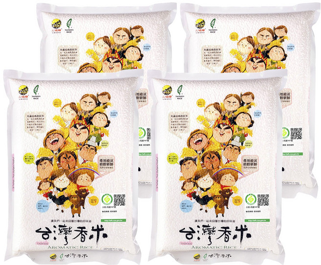 大橋牌 台灣香米, CNS一等, 2kg, 4包