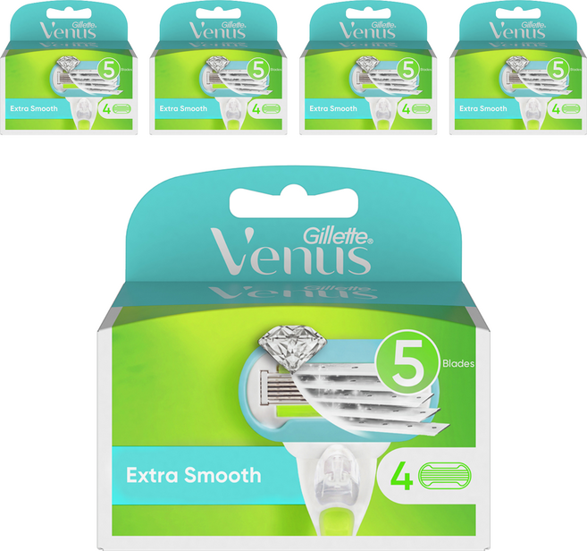 Gillette 吉列 Venus 維納斯 雅倩女性專用極致光滑刮鬍刀片, 5個, 4入