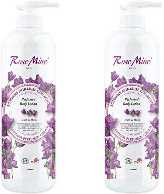 EVAS COSMETICS Rose Mine 奢華香水身體乳 Musk & Musk, 1L, 2瓶