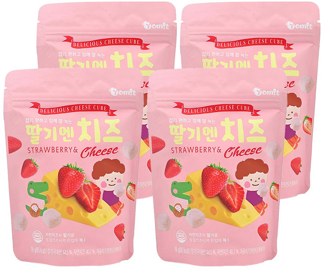 Yomit 餅乾球 1歲以上, 草莓起司, 16g, 4包