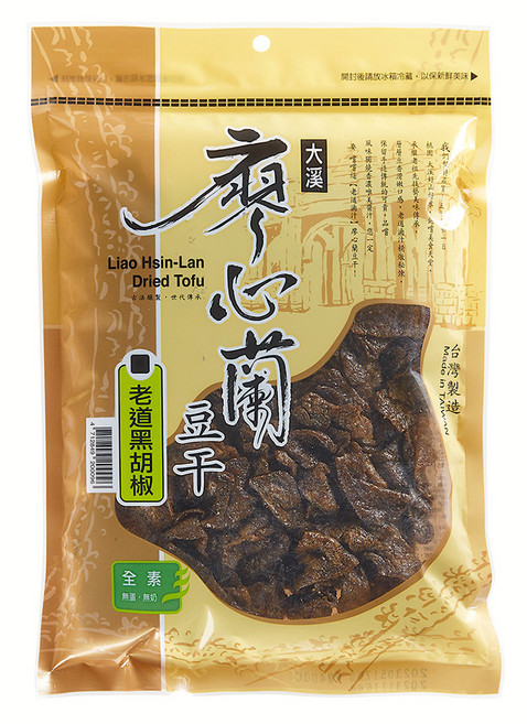 大溪廖心蘭豆干 老道黑胡椒, 400g, 1包