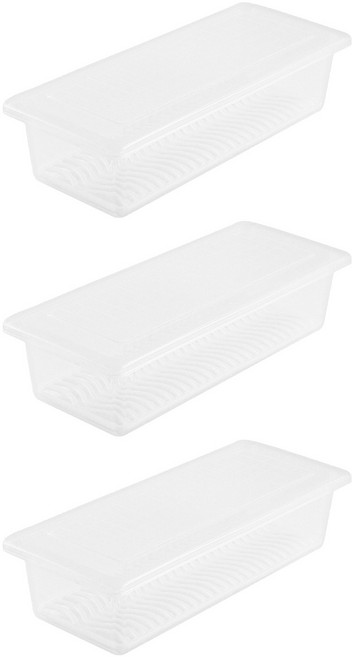 小麥購物 長條保鮮盒 C264 小(28 x 13 x 4.5cm), 1組, 3個容器 + 3個蓋子