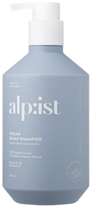 Alpist Vegan頭皮護理洗髮精 嬰兒爽身粉香, 1瓶, 730ml