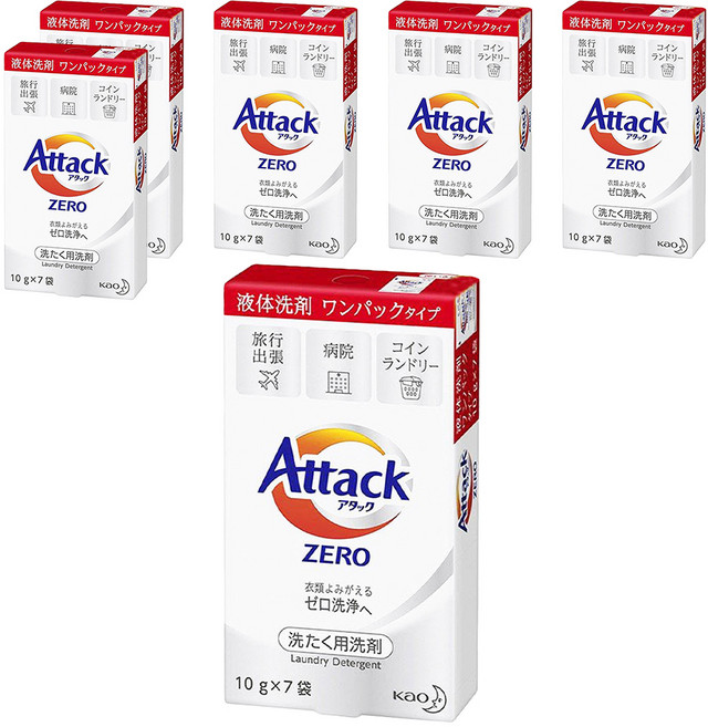 Attack ZERO 濃縮洗衣精 旅行包 7入, 70g, 6盒