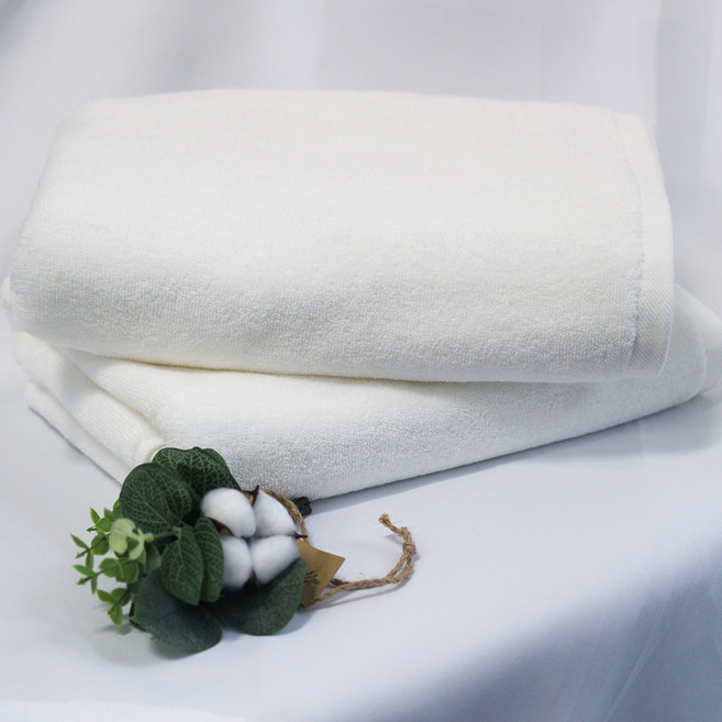 Cotton Cloud 30支棉紗浴巾, 2個, 白色
