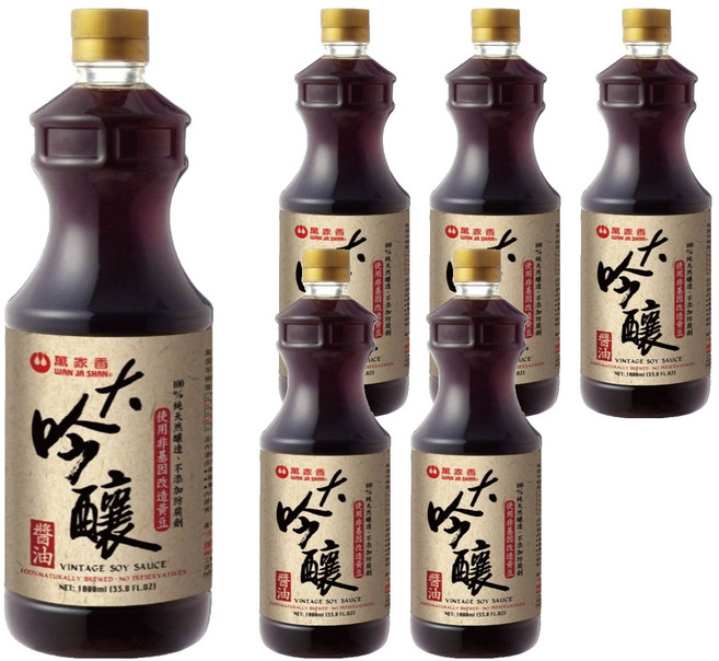 萬家香 大吟釀醬油, 1L, 6瓶