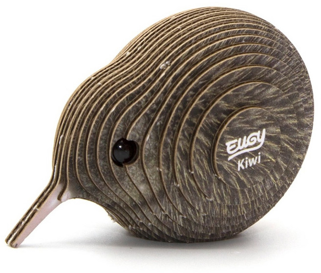 EuGy 3D立體紙拼圖 001 幾維鳥 附白膠, 30片, 1個, 混和顏色