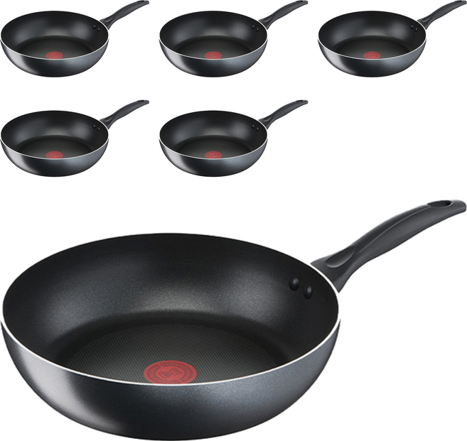 Tefal 特福 極致黑艷 不沾平底鍋 B2250695, 28cm, 6個