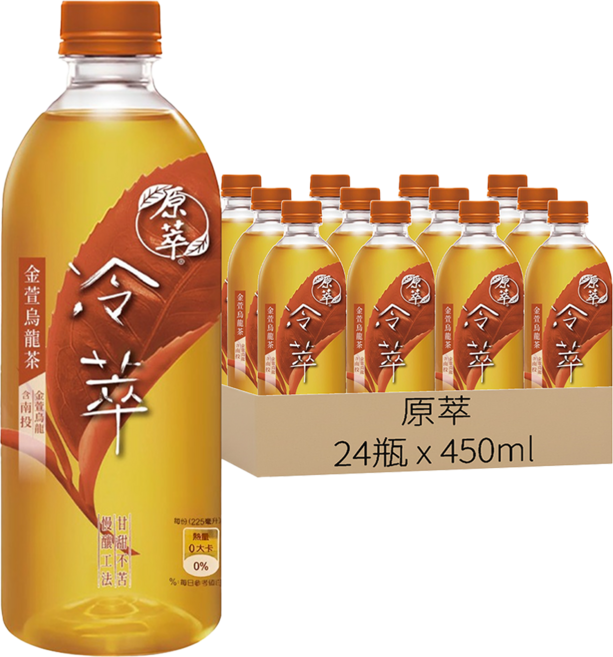原萃 冷萃 金萱烏龍茶, 450ml, 24瓶