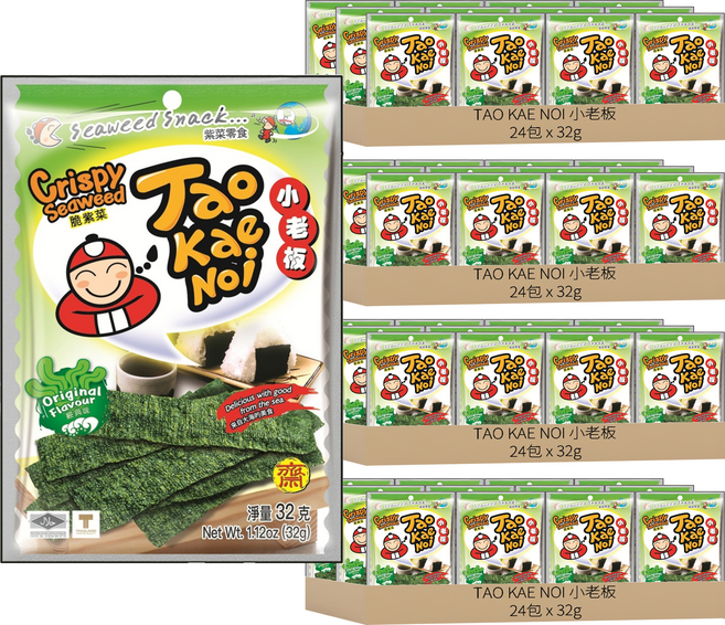 TAO KAE NOI 小老板 厚片海苔 原味, 32g, 96包