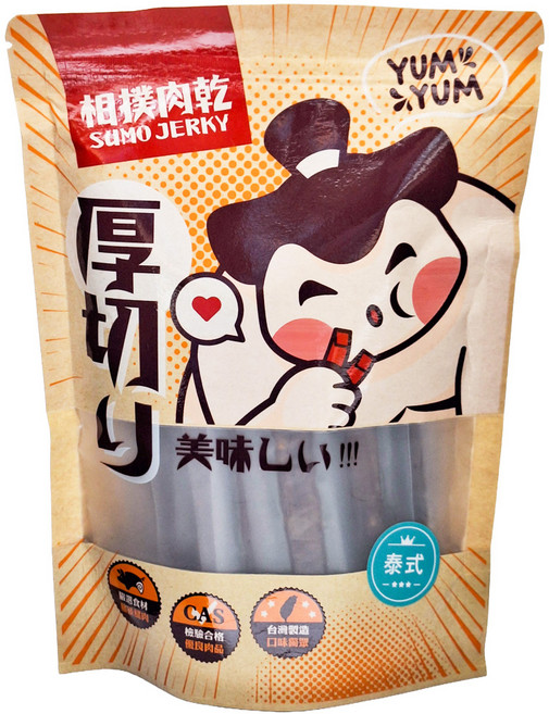 相撲肉乾 超厚筷子豬肉條 泰式檸檬, 240g, 1袋