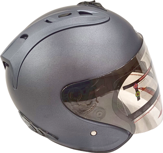 普通型露臉式機車防護頭盔 含一層護目鏡 R3-A6, 消光灰色