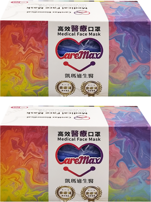 CareMax 凱瑪適醫療素色成人口罩, 丹寧, 50片, 2盒