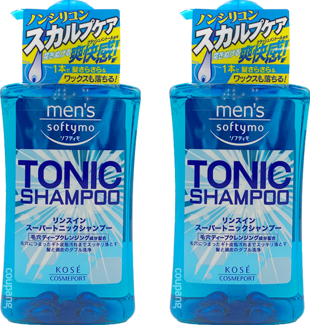 KOSE 高絲 softymo 絲芙蒂 TONIC清爽薄荷洗髮精, 550ml, 2瓶