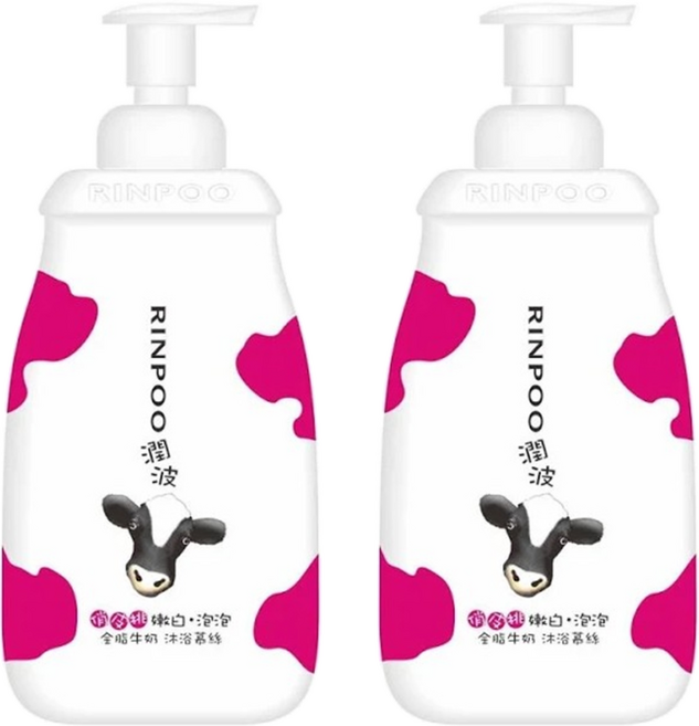 RINPOO 潤波 全脂牛奶嫩白沐浴幕絲, 850ml, 2瓶