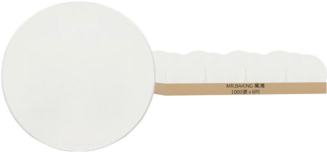 MR.BAKING 萬鴻 圓型蒸籠紙 無孔 6吋, 151mm, 1000張, 1組