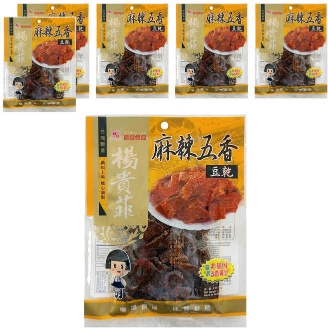 德昌 非基改豆乾 麻辣五香, 100g, 6包