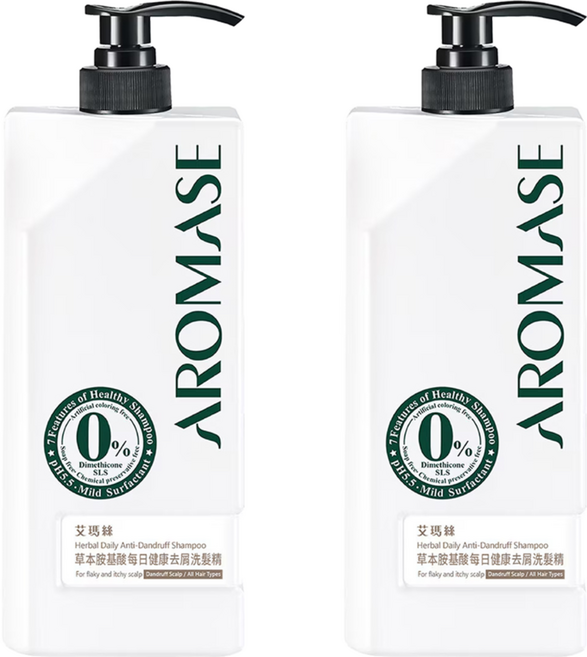 AROMASE 艾瑪絲 草本胺基酸每日健康去屑洗髮精, 1L, 2瓶