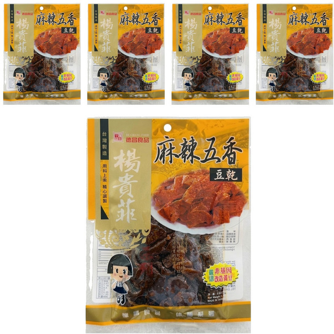 德昌 非基改豆乾 麻辣五香, 100g, 5包
