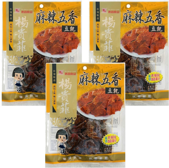 德昌 非基改豆乾 麻辣五香, 100g, 3包