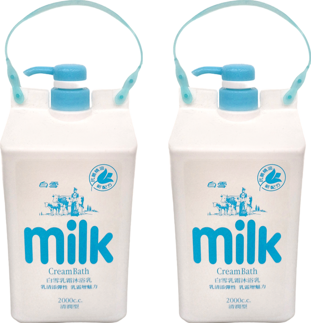 Snow White 白雪 milk 乳霜沐浴乳 清潤型, 2L, 2瓶